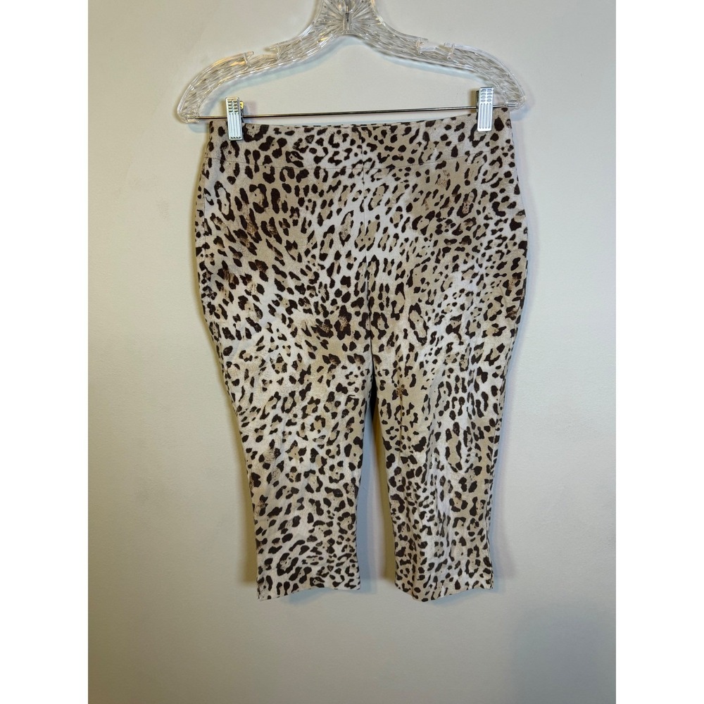 Chico's Womens Capris Leopard Animal Print Tan Brown Size 0.5 US 6